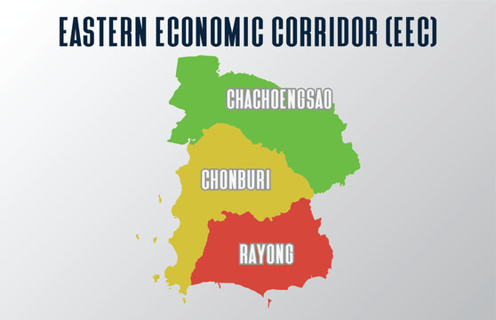 background of Eastern Economic Corridor or EEC map at Thailand