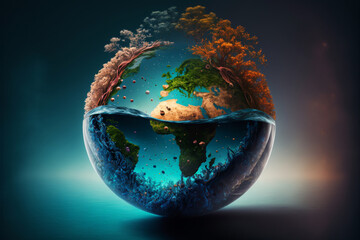 A world sphere that is alive above and below its surface