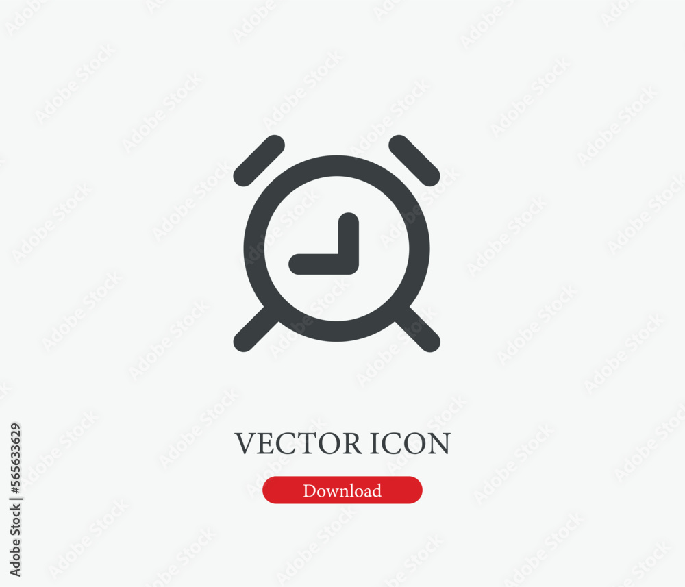 Aufkleber clock vector icon. editable stroke. symbol in line art style for design, presentation, website or mo