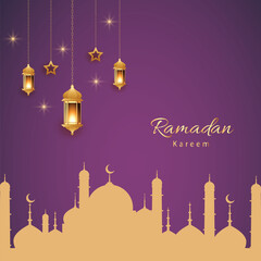 Ramadan kareem background design concept with illustration