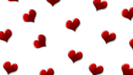 red hearts background for valentine day card transparent background