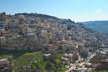 Naklejka premium Jerusalem. Israel. View from the Wailing Wall. Old town.