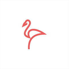 Flamingo animal  logo vector design , illustration tmplate. 