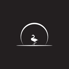 Flamingo animal  logo vector design , illustration tmplate. 