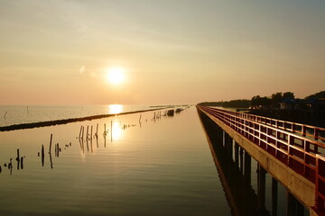 Fototapeta na wymiar landscape of sea in sunset in Thailand 