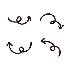 手書きのくるくる矢印