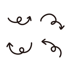 手書きのくるくる矢印