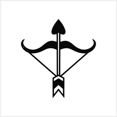 Bow with arrow icon isolated. Valentines Day. Cupid Bow And Arrow. Love symbol. Vector stock illustration. EPS 10