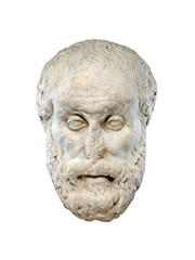 Fototapeta na wymiar Antique marble greek philosopher head isolated
