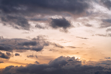Naklejka na ściany i meble Beautiful photo of clouds in the evening.