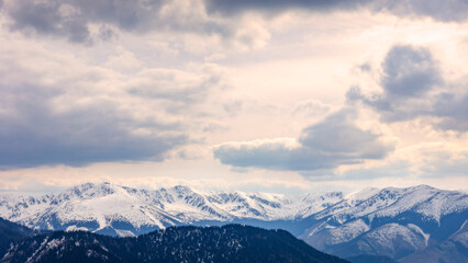 Fototapeta na wymiar clouds over the mountain, slovakia