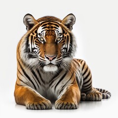Fototapeta premium Tiger in white background, Generative Ai