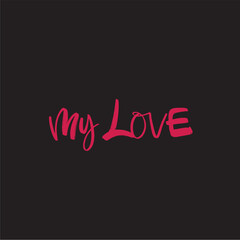 Love text vector lettering illustration. Vector illustration