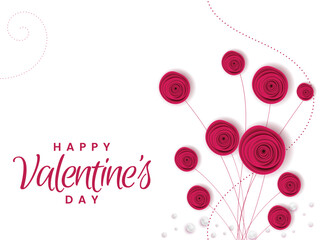Happy valentine's day celebration background design with illustration