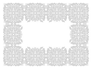 Art for coloring book with floral vintage frame