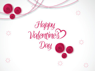 Happy valentine's day celebration background design with illustration