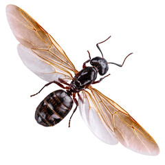 Black polyrhachis ant with wing