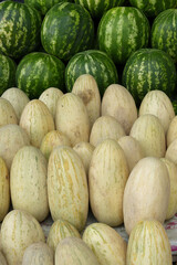 Fruit stall with watermelons, Kochkor market, Kyrgyzstan