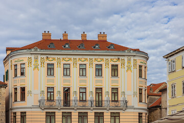 Stately buildings on the People's Square in the center of Split