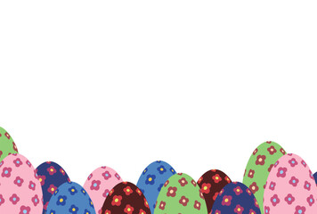 花柄のタマゴのフレーム背景素材