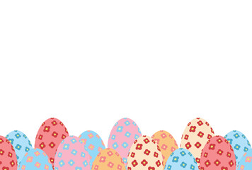 花柄のタマゴのフレーム背景素材