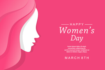 International womens day banner vector template.