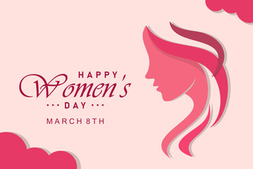 International womens day banner vector template.