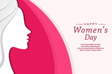 International womens day banner vector template.