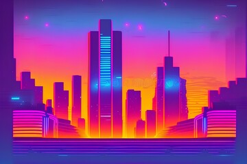 render, abstract neon background with red blue laser rays - generative ai