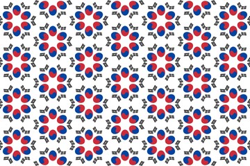 Geometric pattern in the colors of the national flag of South Korea. The colors of South Korea.