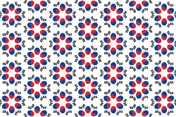 Geometric pattern in the colors of the national flag of South Korea. The colors of South Korea.
