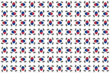 Geometric pattern in the colors of the national flag of South Korea. The colors of South Korea.