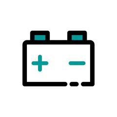 Car Battery vector icon. Accumulator energy power and electricity accumulator. Turquoise color.