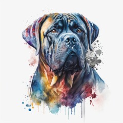 Colorful portrait of a Rottweiller 
