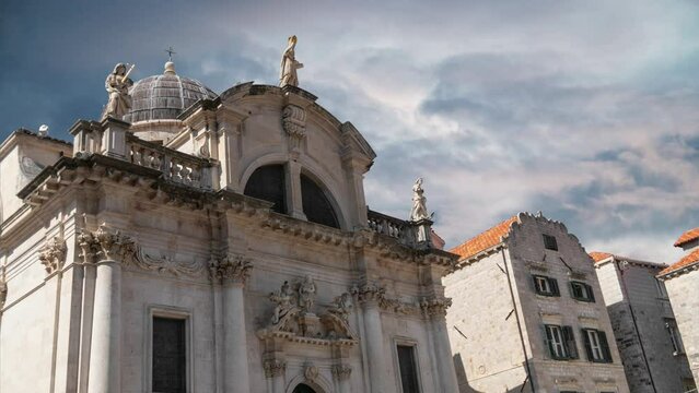 landmark in Dubrovnik city, St. Blaise Church, Croatia Europe