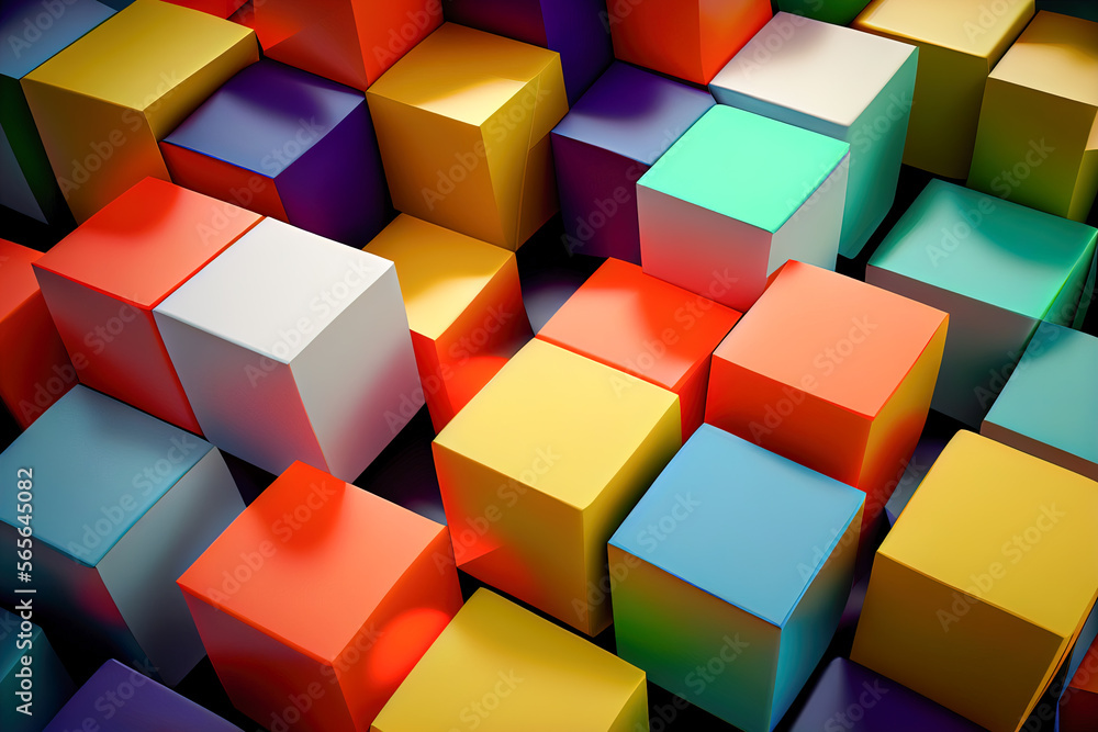 Poster abstract background of 3d cubes. generative ai