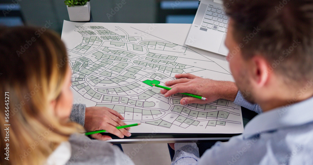 Poster cadastre land map plot