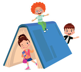 Kids reading, group of friends