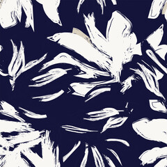 Floral Brush strokes Seamless Pattern Design