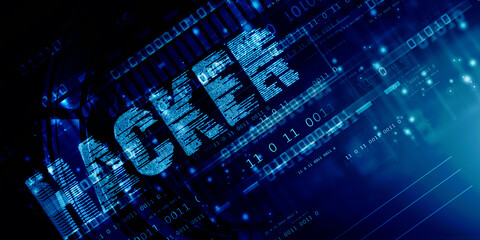 2d illustration cyber crime and internet privacy hacking.Network security,cyber attack,computer virus,ransomware and malware concept
