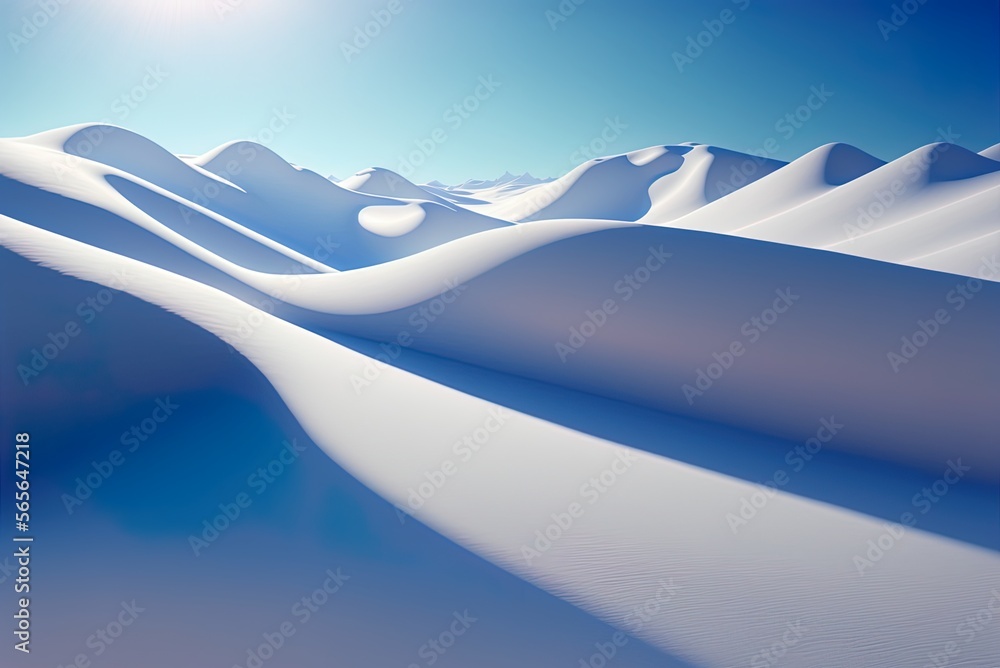 Poster winter light casting shadows on a snowdrift generative ai