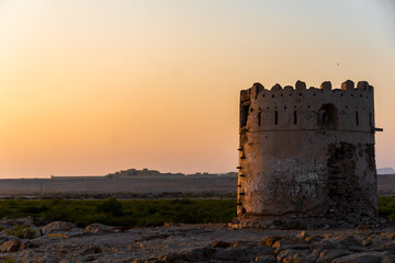 Obraz premium old castle in the sunset