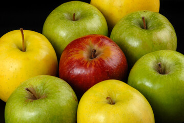 Primer plano de manzanas
