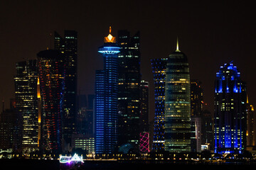 Fototapeta na wymiar Doha, Qatar at night