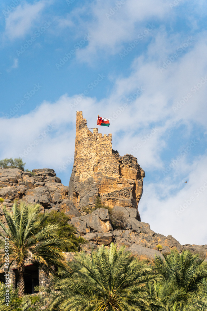 Wall mural Oman ruins in the mountains