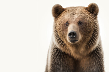 A beautiful Bear in white background, Generative Ai