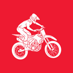 Fototapeta na wymiar Illustration Hand drawing dirt bike vector design