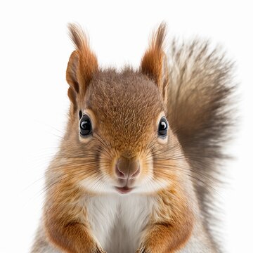 Photo of a Squirrel in white background, Generative Ai