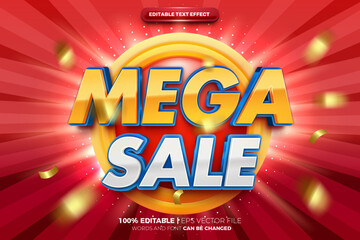 Mega Sale Promo 3d editable text effect