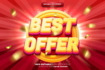 Super Best Offer Promo 3d editable text effect